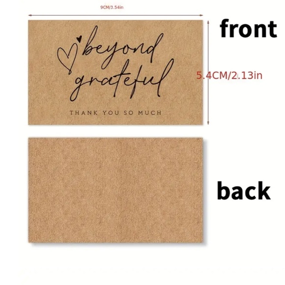 NEW 30 PCS BEYOND GRATEFUL THANK YOU SO MUCH APPRECIATION PAPER BUSINESS CARDS - Picture 2 of 3